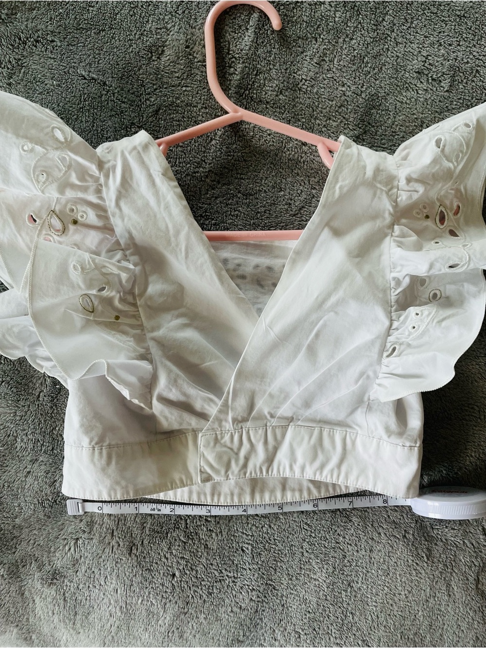 Chloe White Eyelet Ruffle Tank Top - Picture 5 of 9